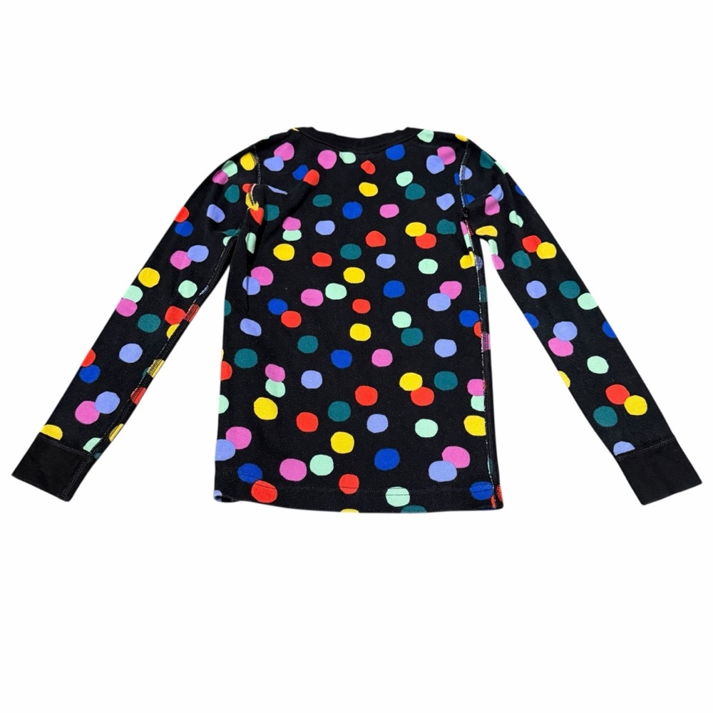 Hanna Andersson Youth Pajamas | Black with Multicolor Dots | Size 6-7 - Picture 4 of 8